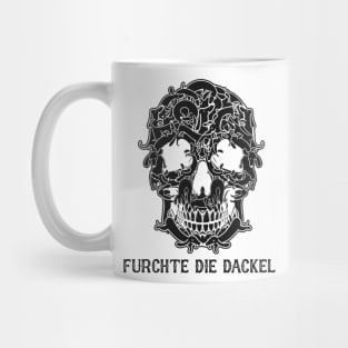 Dachshund Skull All Black Mug